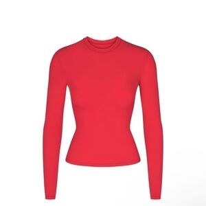 SKIMS Orange Fitted Long Sleeve Bodysuit